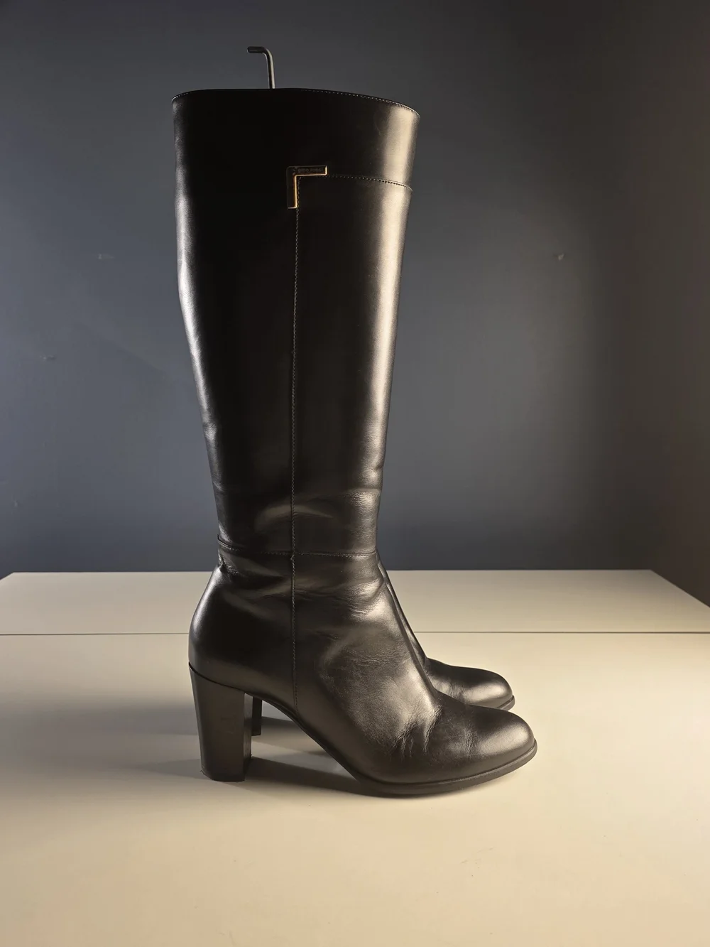 Gino Rossi Black Leather Knee High Boots EU 40